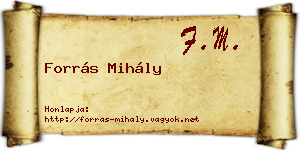 Forrás Mihály névjegykártya