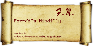 Forrás Mihály névjegykártya