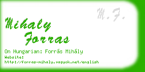 mihaly forras business card